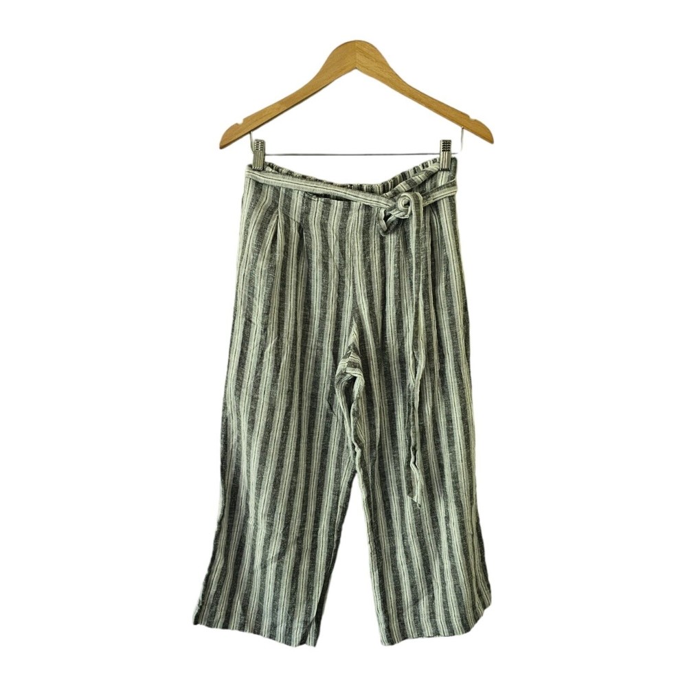 Drew Linen Pants Small Striped Linen Blend Beach Casual Anthropologie